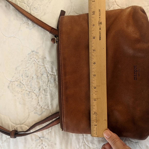 Margot leather adjustable strap purse in brown. - Picture 10 of 13
